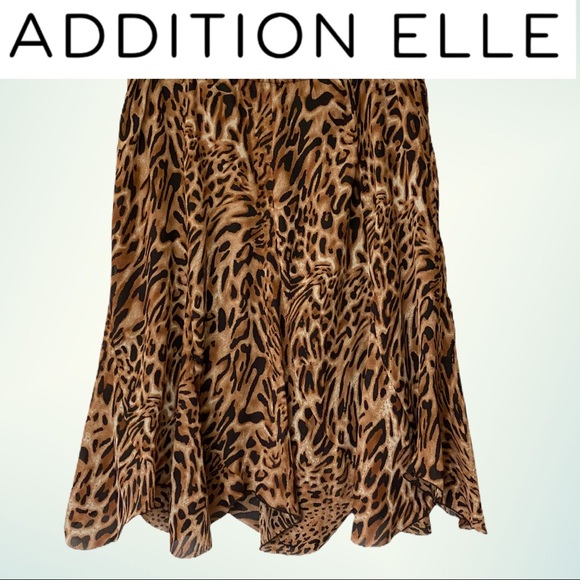 Asymmetric Gored Leopard Skirt by Addition Elle - Picture 1 of 10